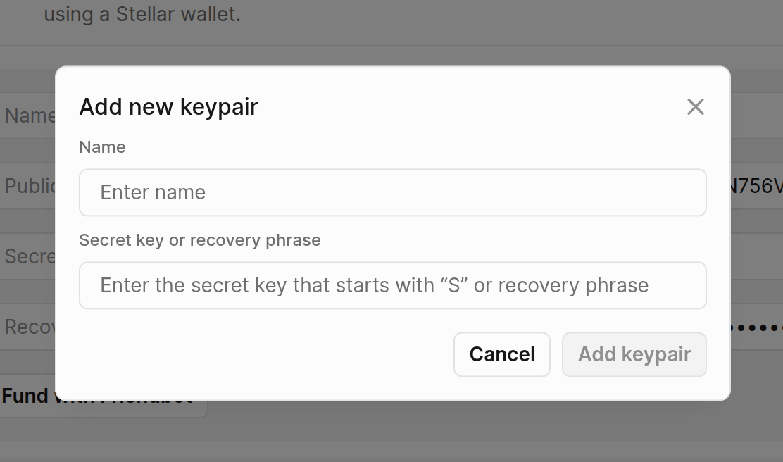 Lab: Add keypair manually